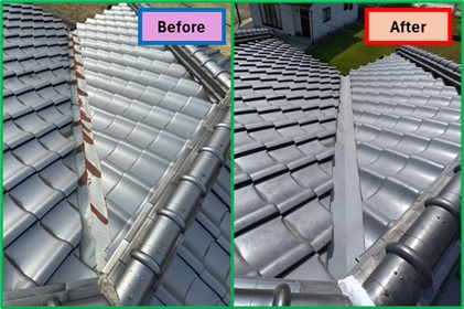 今月のピックアップ（棟瓦継目修繕及び谷板金交換）の画像