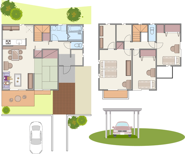 住宅の上面イラスト